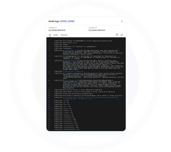 Access to modeling logs